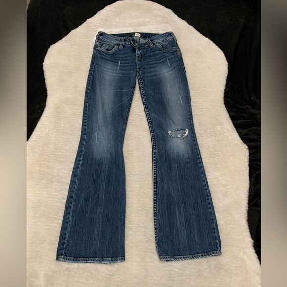 Silver Jeans Co Tuesday Womens Ripped Bootcut Denim‎ Jeans Size 29x33 Pants - Picture 1 of 8